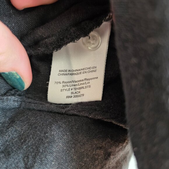 Thread & Supply Black Button-Up Blouse - Picture 4 of 6